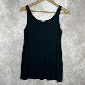 Eileen Fisher Tank Top Womens Size XXS Black‎ Sleeveless Cami Scoop Neck Casual